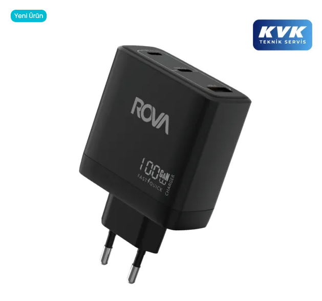 KVK TEKNİK SERVİS GARANTİLİ(1YIL) ROVA SB121/100W ÜÇ ÇIKIŞLI HIZLI ŞARJ ADAPTÖRÜ ROVA SB121