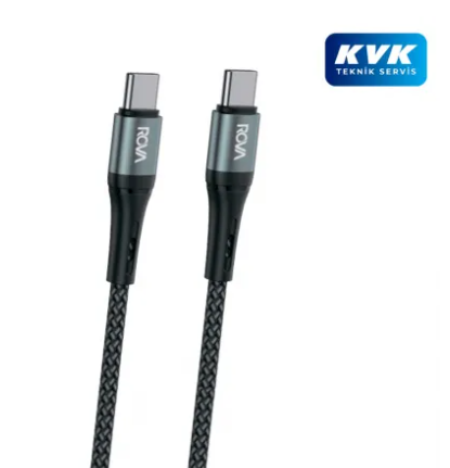 KVK TEKNİK SERVİS GARANTİLİ(1YIL) ROVA KB215/20W TYPE-C TO TYPE-C HIZLI ŞARJ VE DATA KABLOSU/KIRILMA ÖNLEYİCİ METAL BAŞLIK+ÖRGÜ SARGI