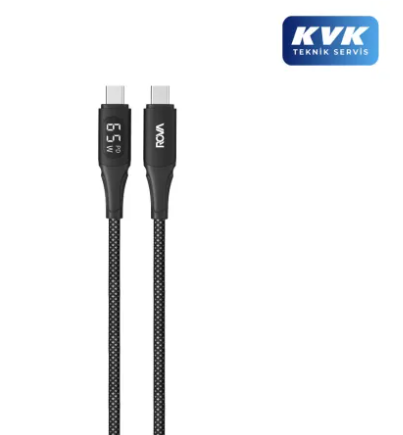 KVK TEKNİK SERVİS GARANTİLİ(1YIL) ROVA KB224/65W TYPE-C TO TYPE-C HIZLI ŞARJ VE DATA KABLOSU/KIRILMA ÖNLEYİCİ METAL BAŞLIK+ÖRGÜ SARGI