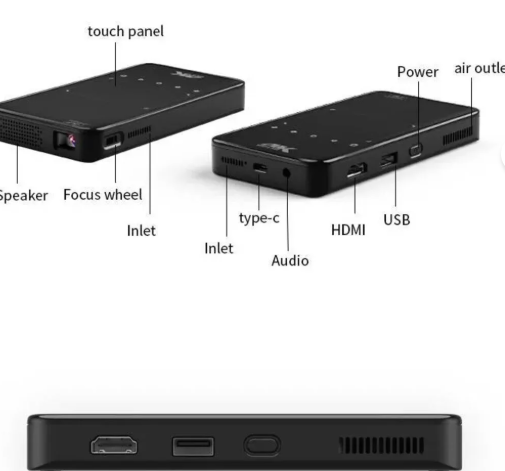 KABLOSUZ TAŞINABİLİR 4K PROJEKSİYON CİHAZI DR1100/ANDROİD OS/HDMI/USB/TOUCHPAD/100'' GÖRÜNTÜ AKTARIMI