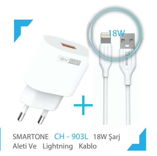 SMARTONE   CH - 903L  18W Şarj Aleti Ve   Lightning   Kablo